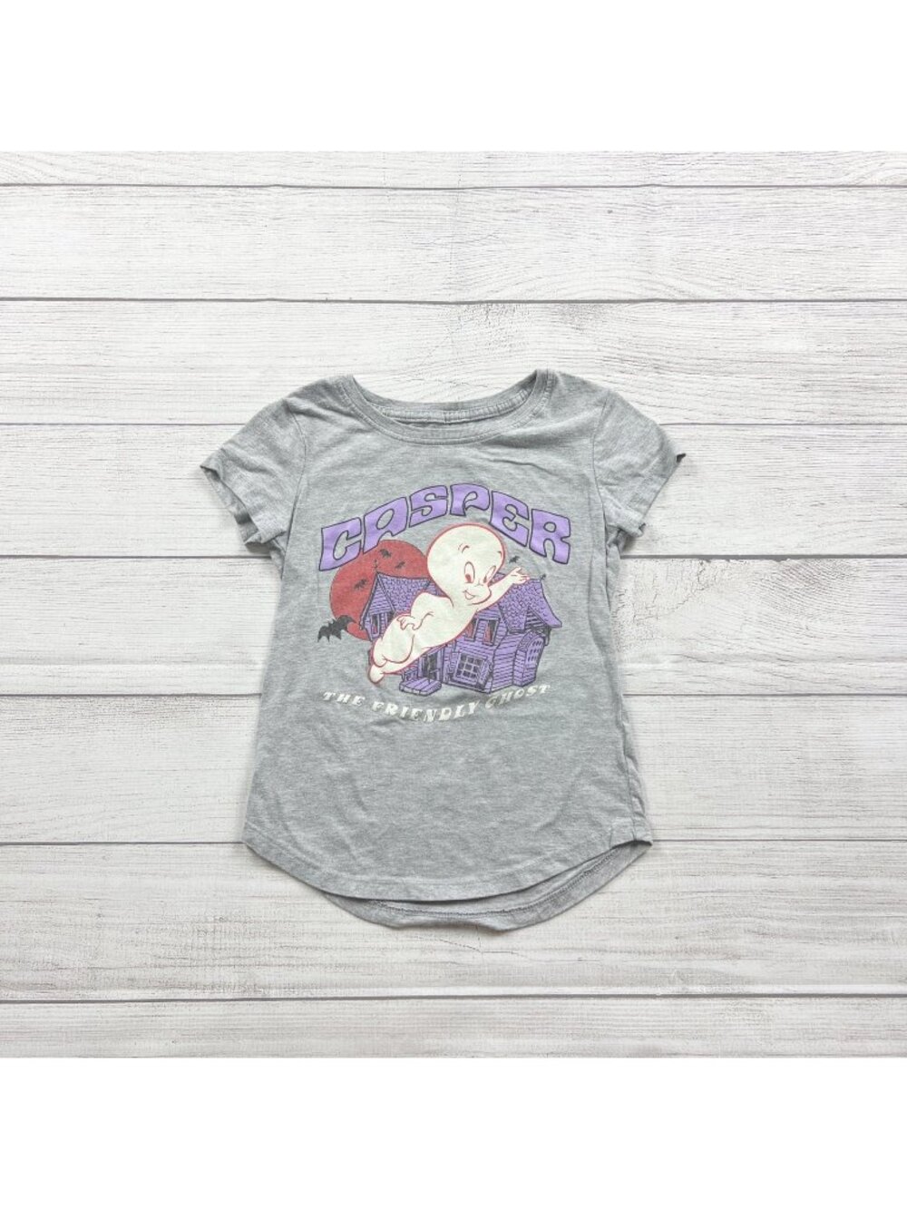 Casper The Friendly Ghost Gray Graphic Tee Short Sleeve M 7-8